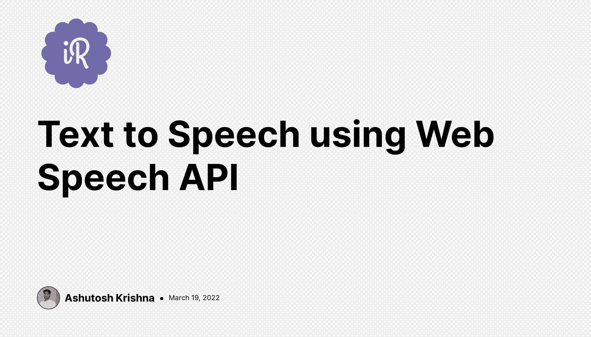 Text to Speech using Web Speech API