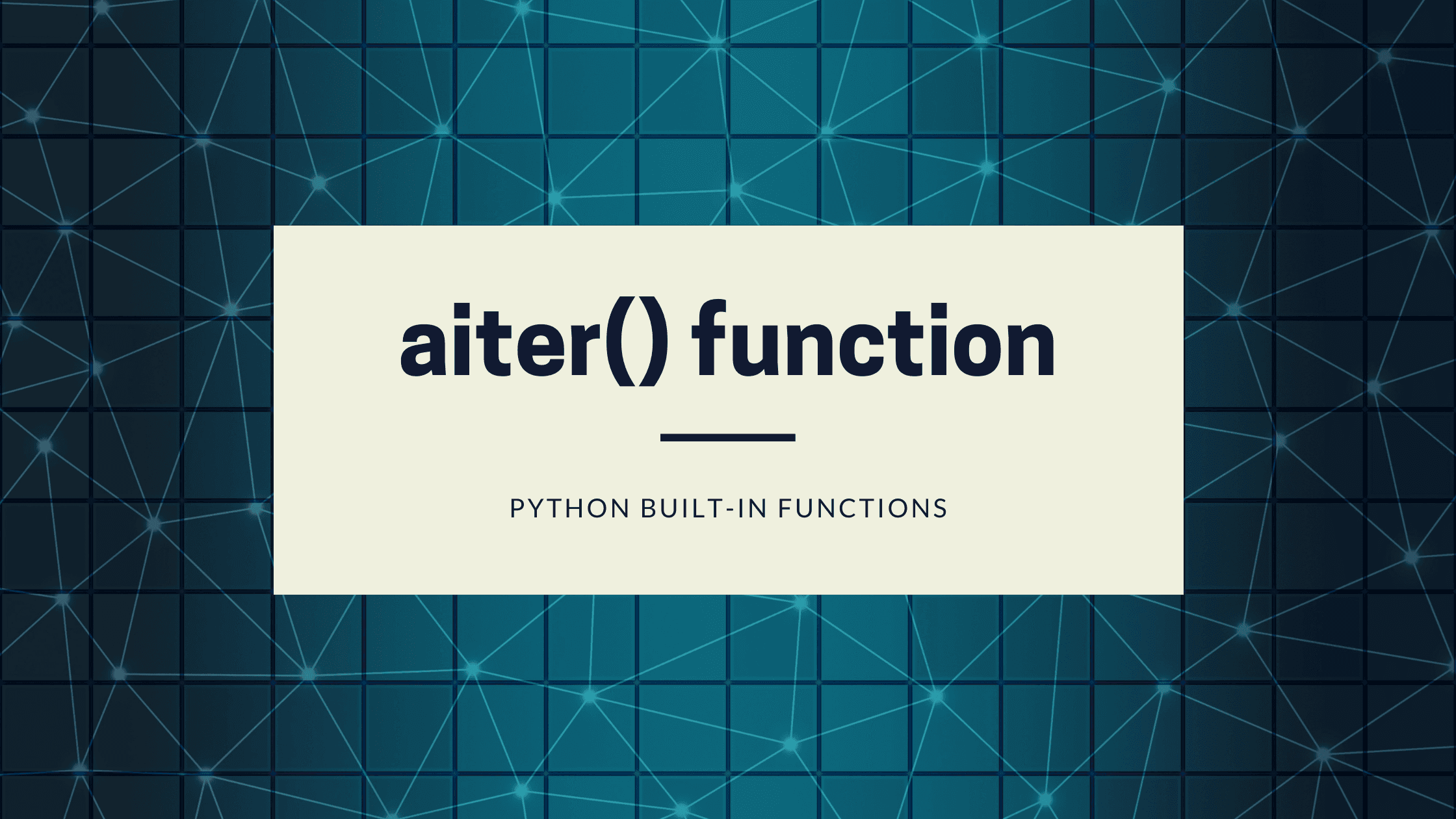 aiter() function in Python