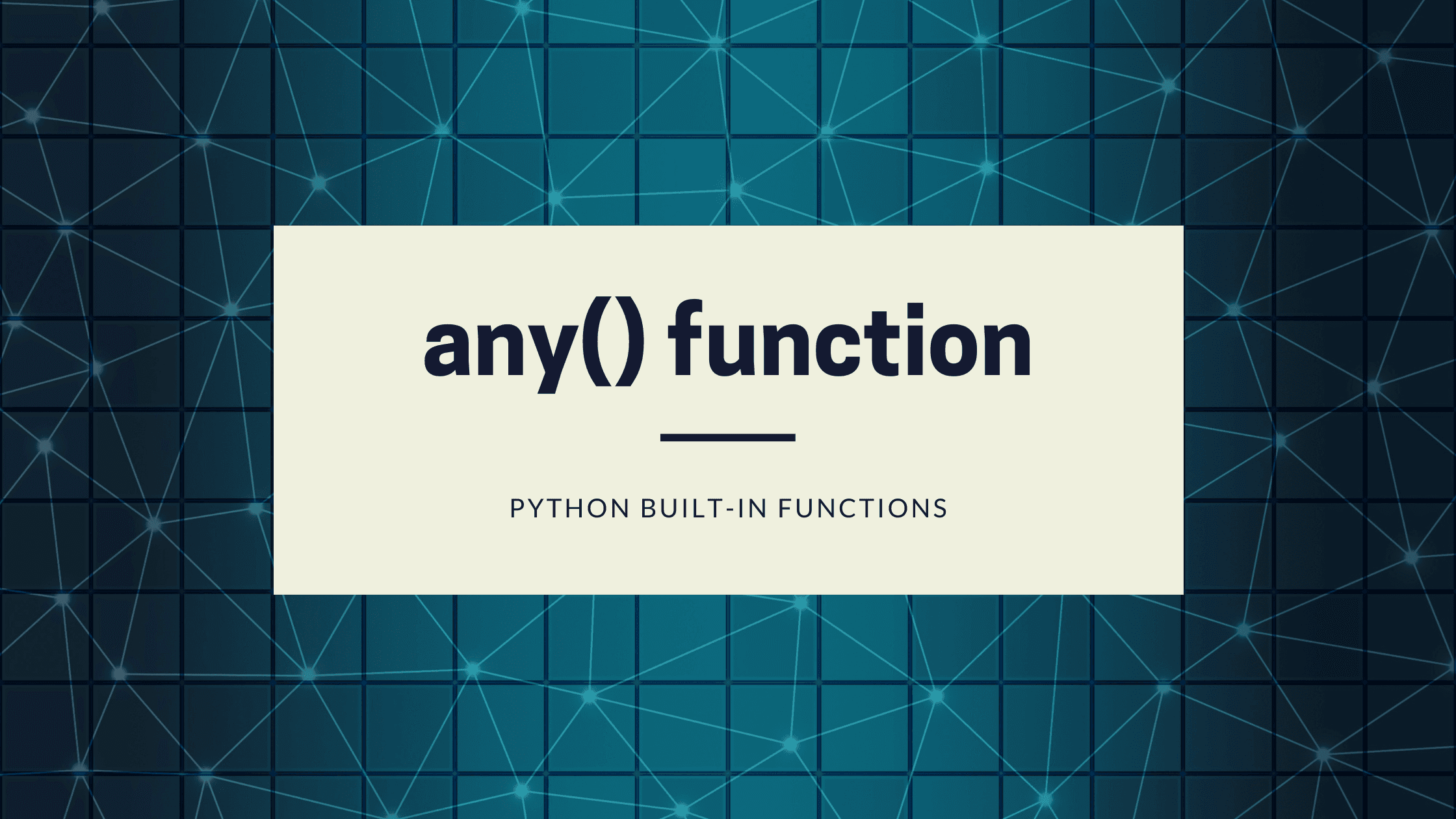 any() function in Python
