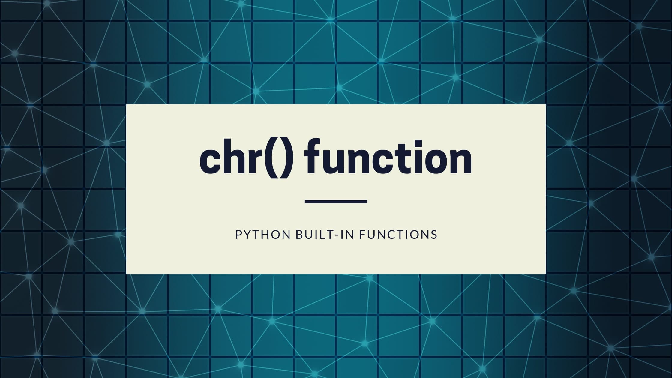 chr() function in Python